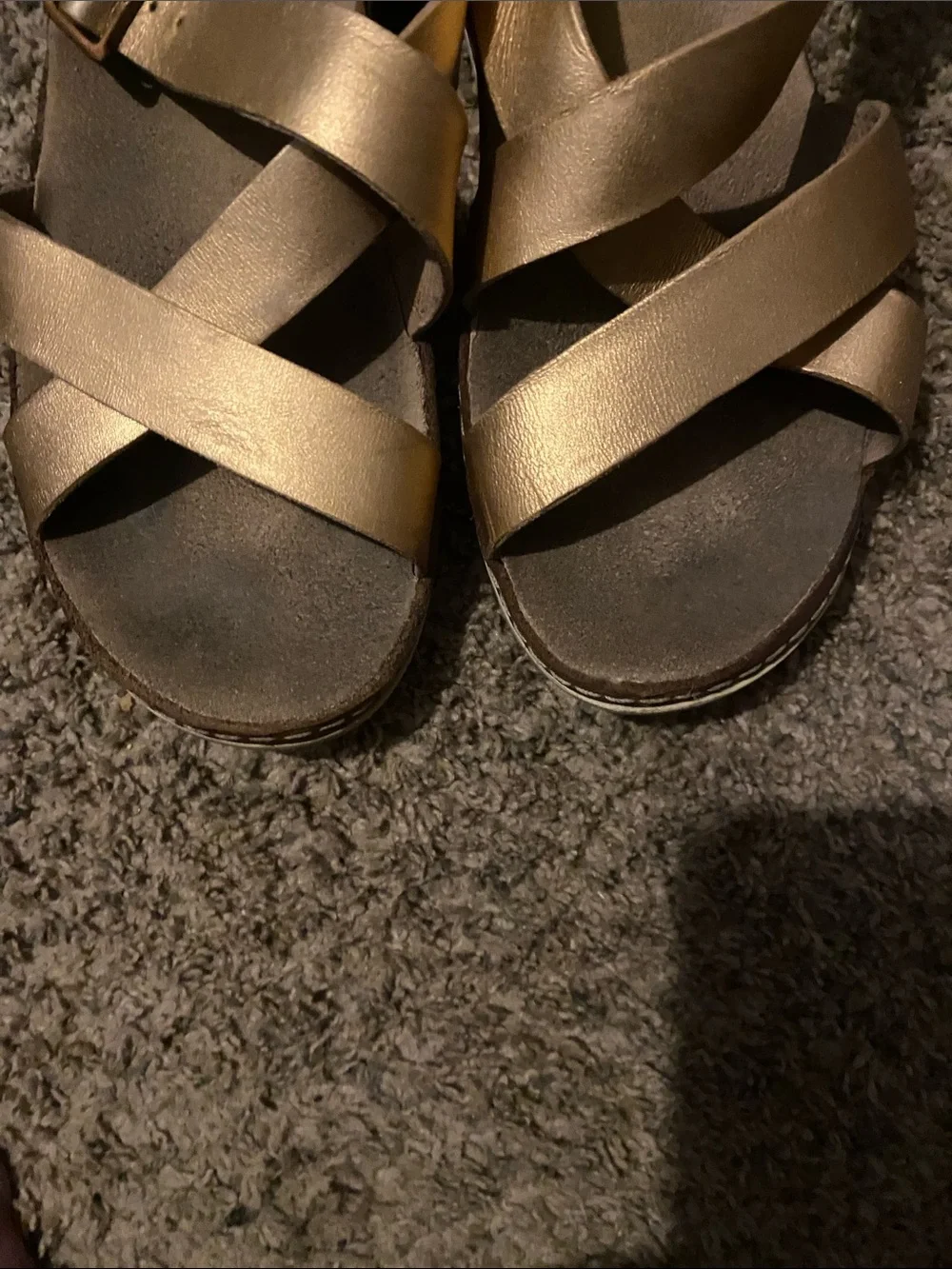 Chaco Kids Metallic Bronze Crisscross Strap Sandals